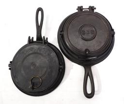 (2) Cast iron waffle irons