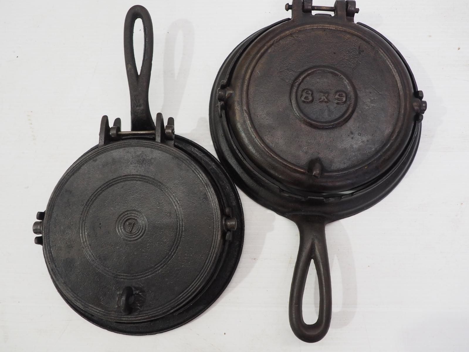 (2) Cast iron waffle irons