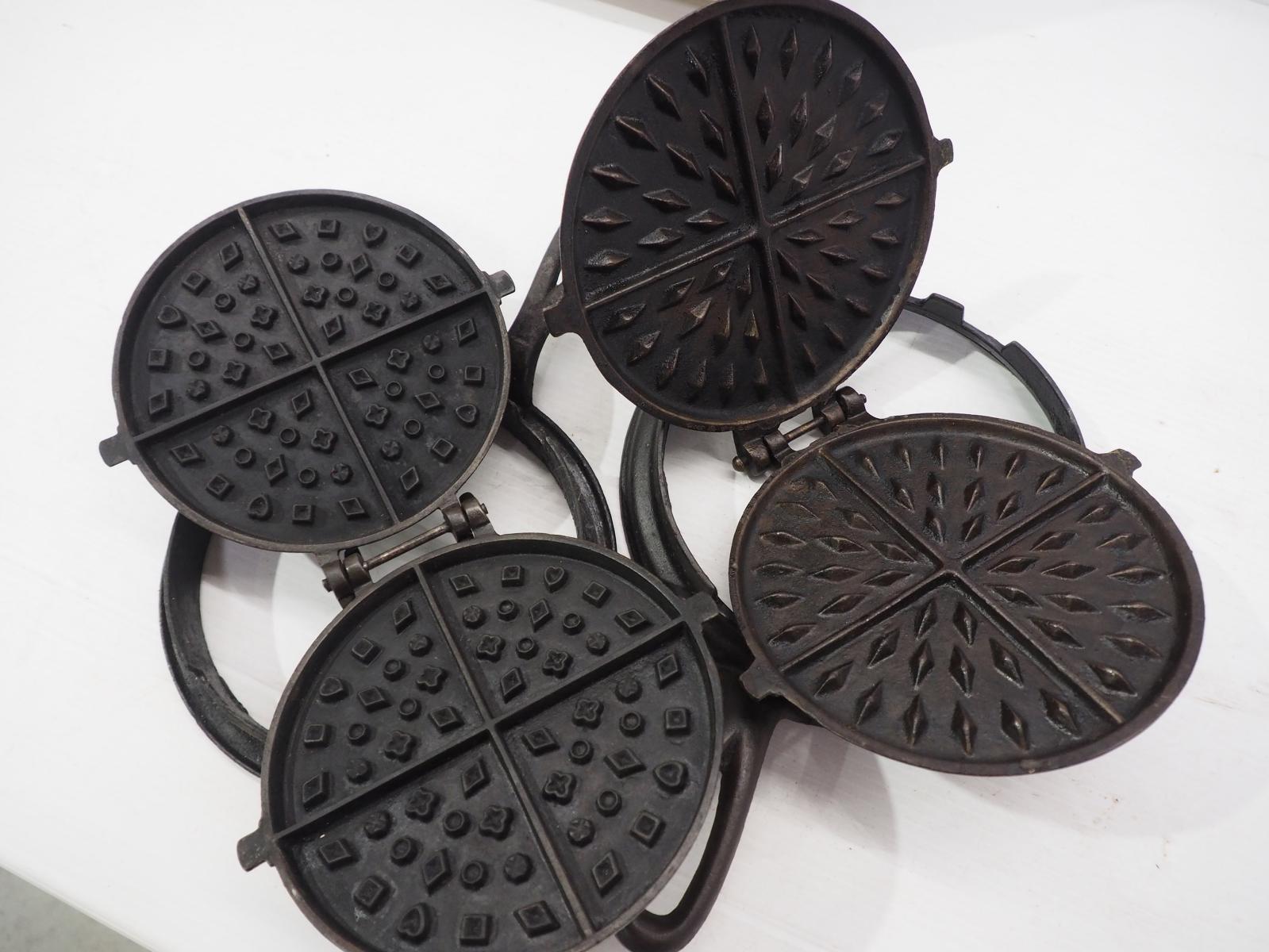 (2) Cast iron waffle irons