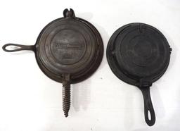 (2) Cast iron waffle irons
