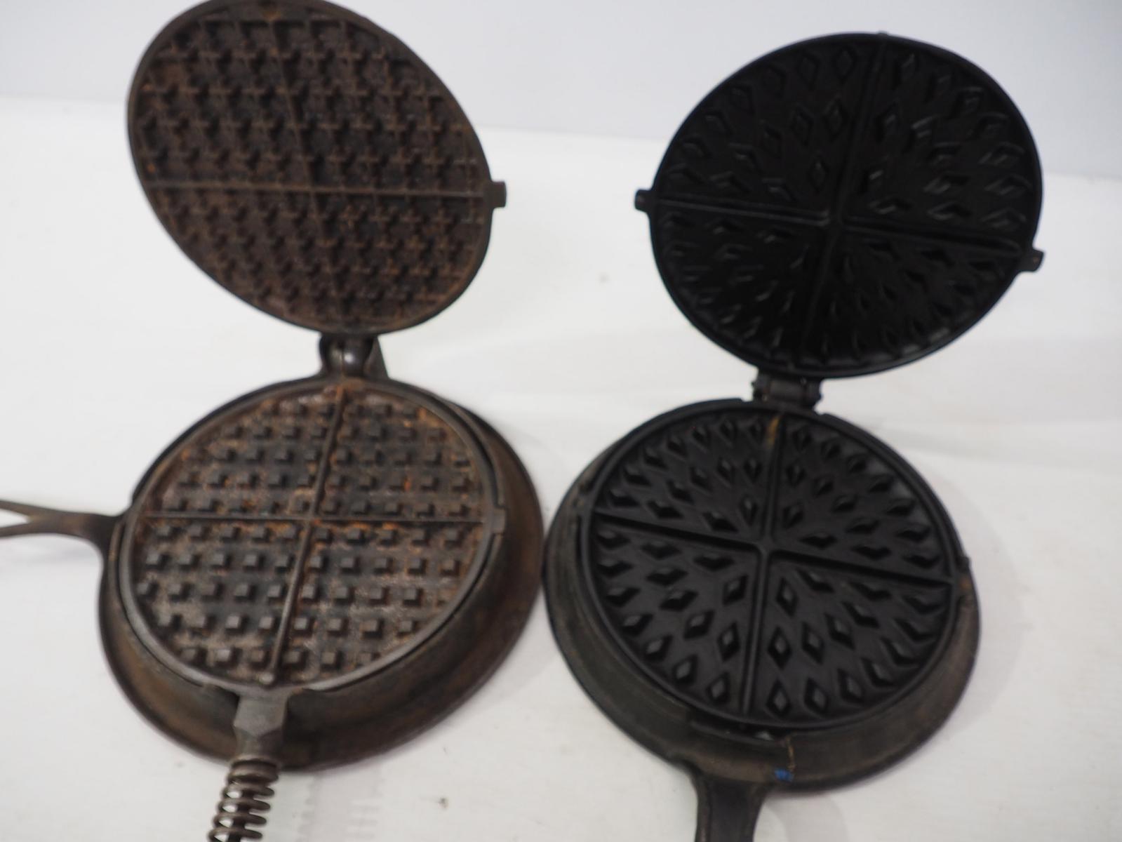 (2) Cast iron waffle irons