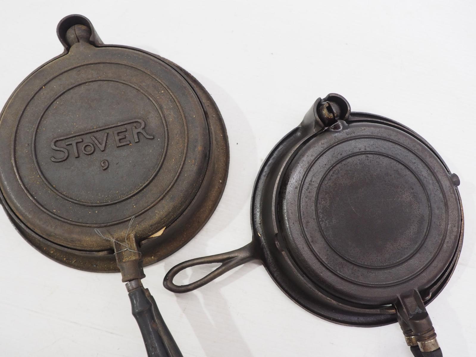 (2) Stover waffle irons: No.8 / No.9