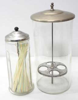 (2) Soda fountain display jars