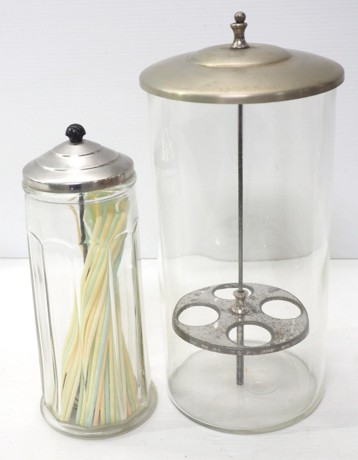 (2) Soda fountain display jars