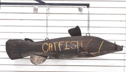 Catfish trade sign with added hanging bracket