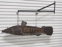 Catfish trade sign with added hanging bracket
