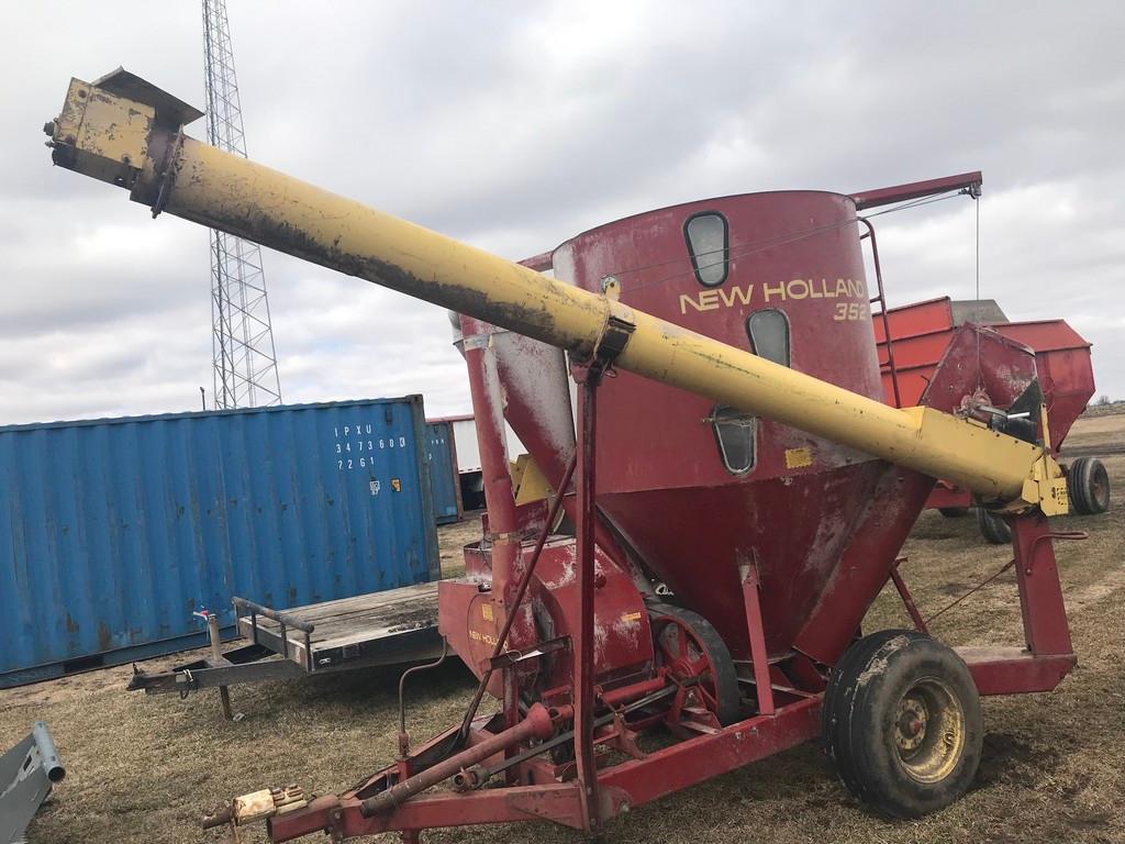 NEW HOLLAND 352 GRINDER MIXER W/ SIDE TABLE & SCALES