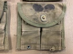 (6) U.S. MILITARY AMMO POUCHES; (2) US MILITARY GRENADE SITE - NEVER USED