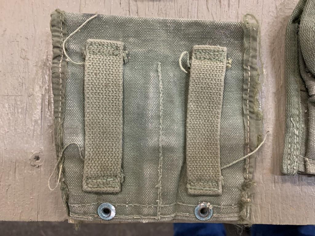 (6) U.S. MILITARY AMMO POUCHES; (2) US MILITARY GRENADE SITE - NEVER USED