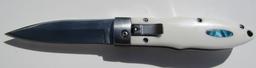AUTOMATIC SWITCHBLADE POCKET KNIFE INLAID