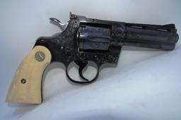 ENGRAVED COLT PYTHON 357 PISTOL 4" REVOLVER