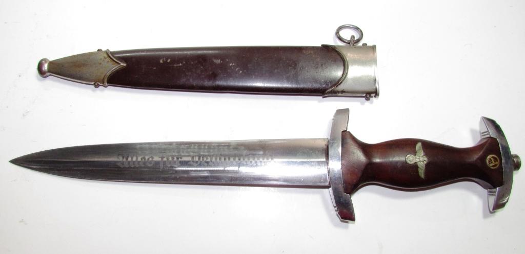 GERMAN WWII SA DAGGER KNIFE & SCABBARD RZM