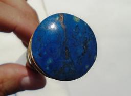 LAPIS LAZULI TOPPED SNAKE WOOD CANE WALKING STICK