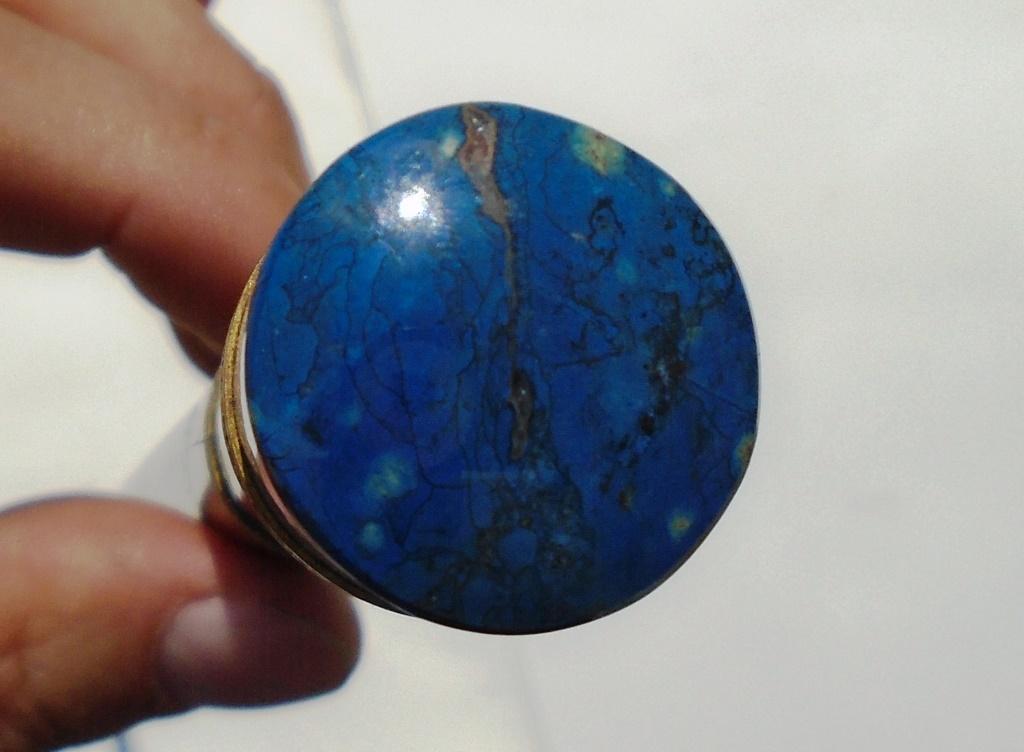 LAPIS LAZULI TOPPED SNAKE WOOD CANE WALKING STICK