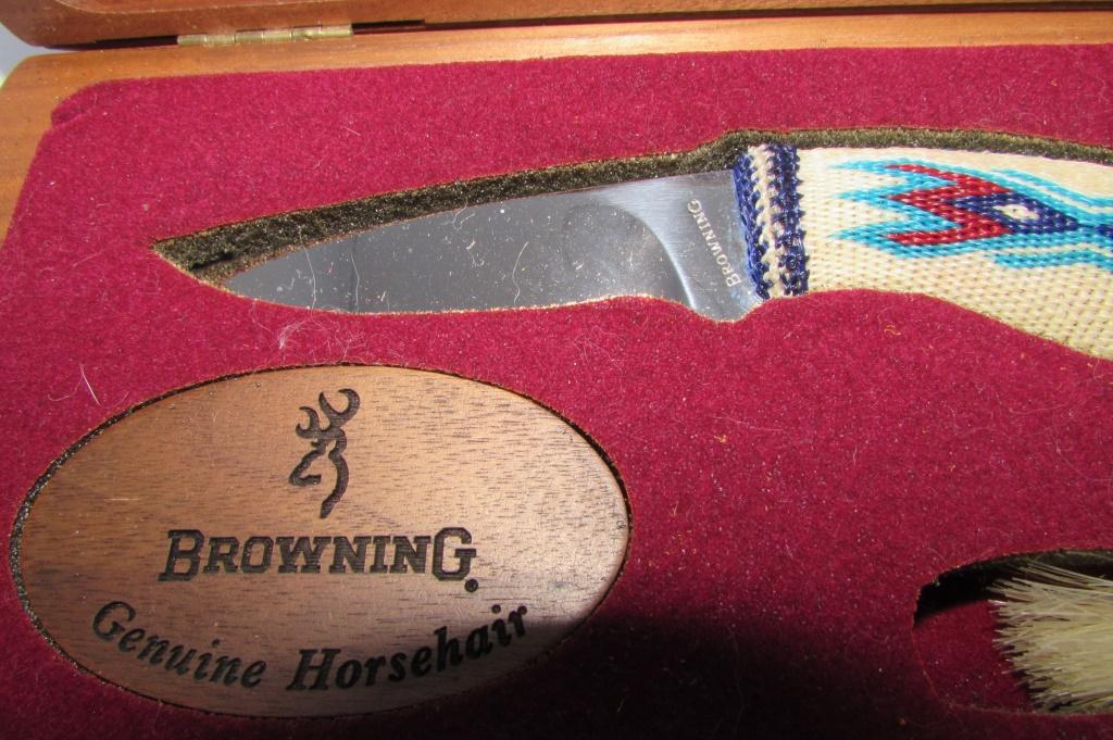 BROWNING KNIFE HORSEHAIR FIXED BLADE NIB MODEL 384