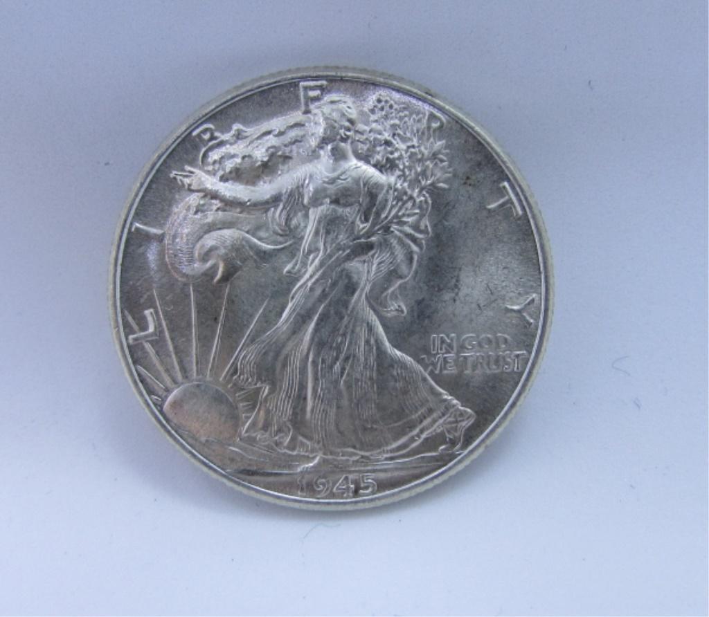 UNCIRCULATED 1945 WALKING LIBERTY HALF DOLLAR
