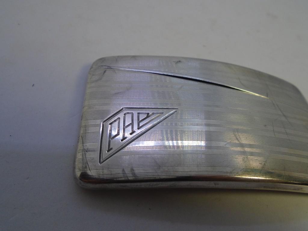 CURVED CARD CASE STERLING SILVER WEBSTER HALLMARK