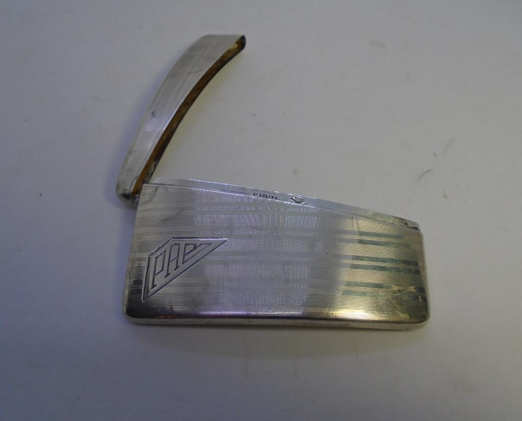 CURVED CARD CASE STERLING SILVER WEBSTER HALLMARK
