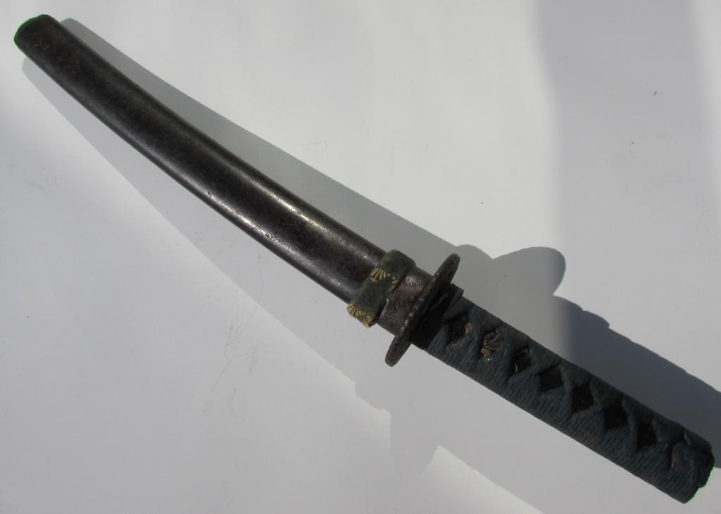 ASIAN TANTO KNIFE SWORD 17.25" w/ SCABBARD WOOD