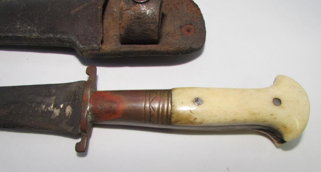 ANTIQUE BOOT KNIFE BONE HAND MADE
