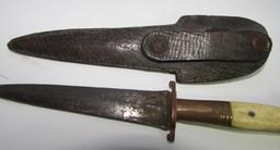 ANTIQUE BOOT KNIFE BONE HAND MADE