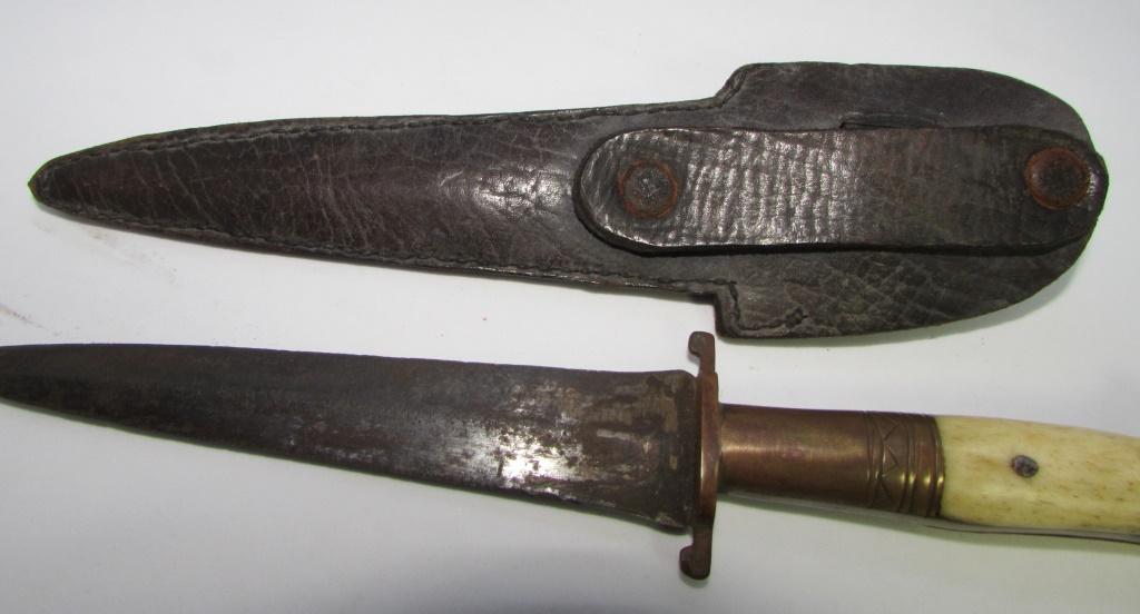 ANTIQUE BOOT KNIFE BONE HAND MADE