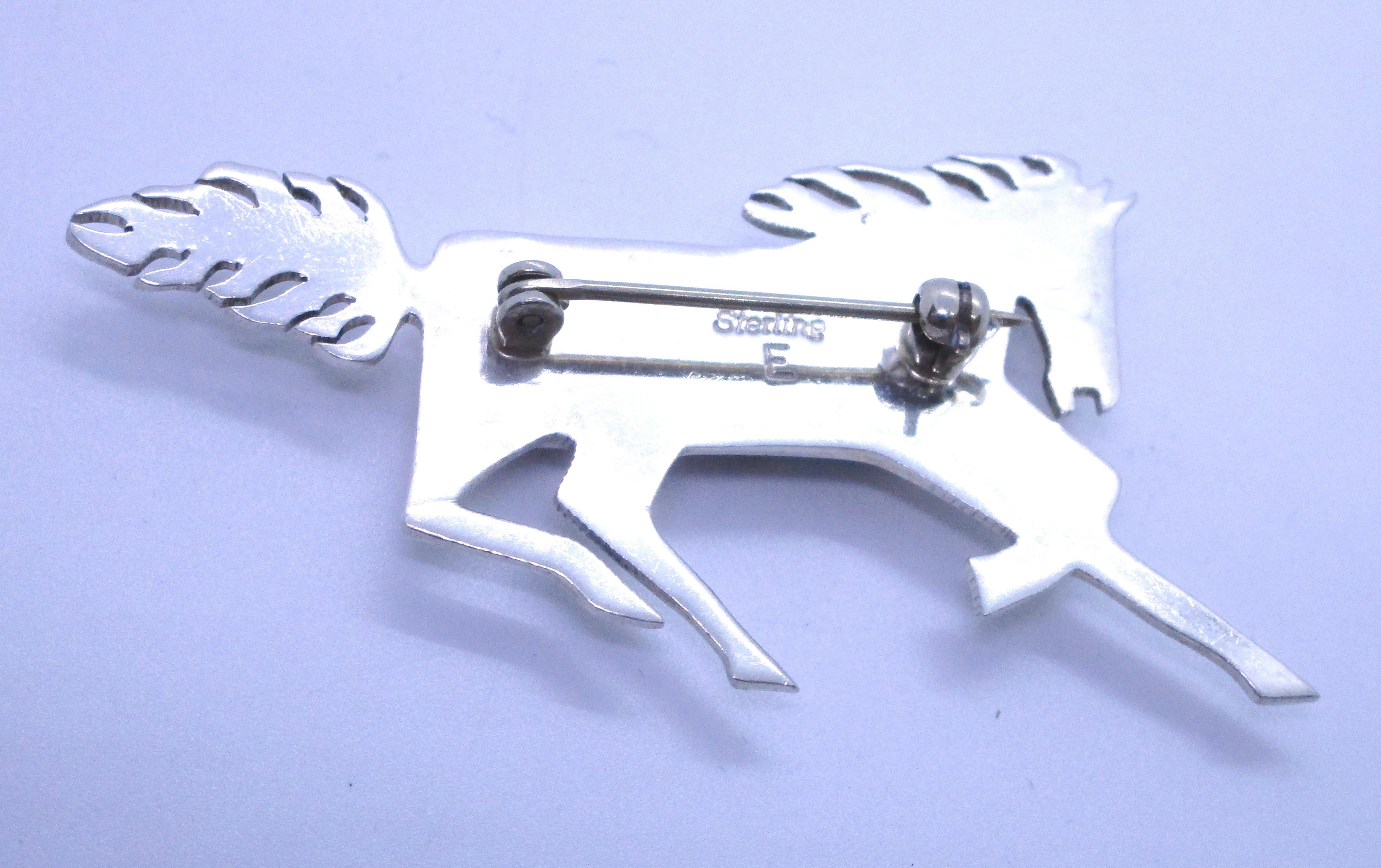 ELLA COWBOY INLAY TURQUOISE PIN STERLING SILVER