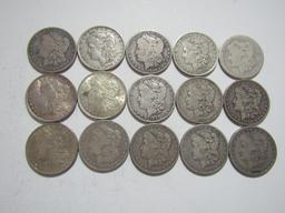 15 MORGAN SILVER DOLLARS CIRCULATED