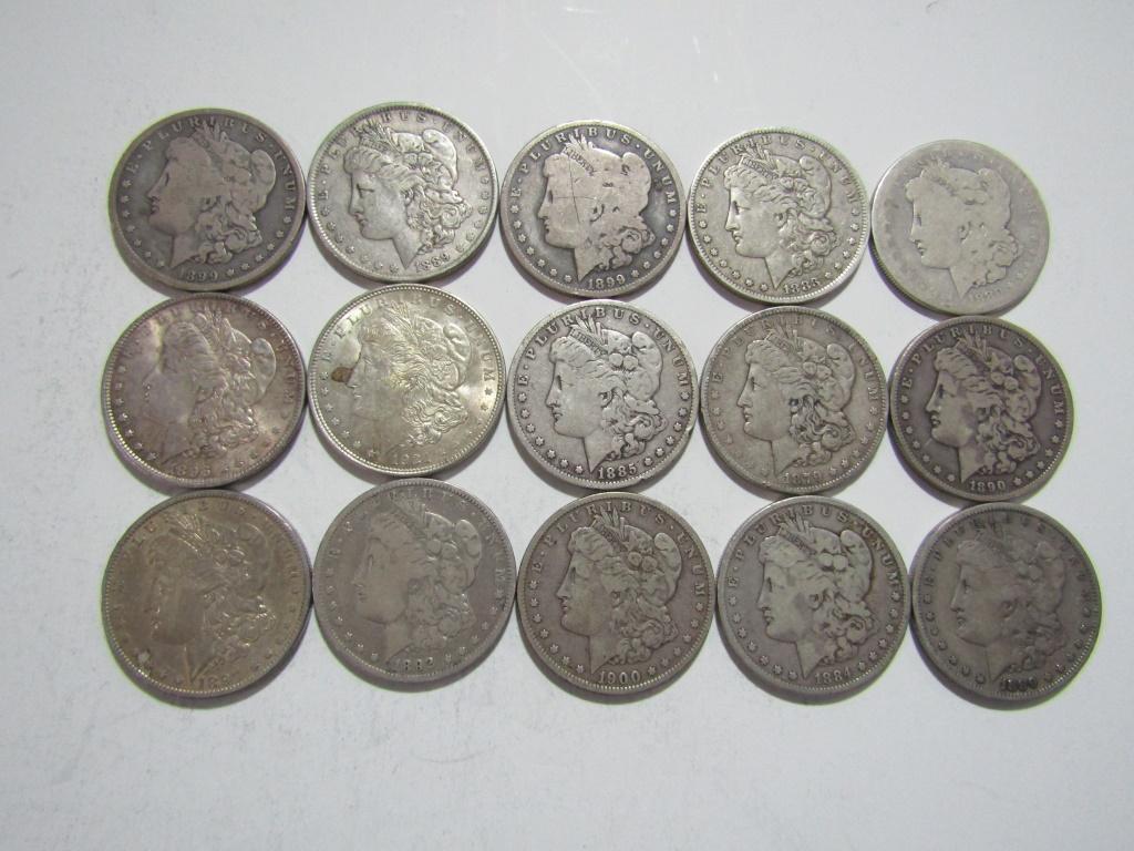 15 MORGAN SILVER DOLLARS CIRCULATED