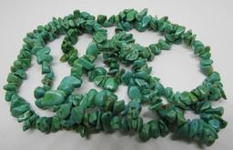 TURQUOISE NUGGET NECKLACE 35" LONG