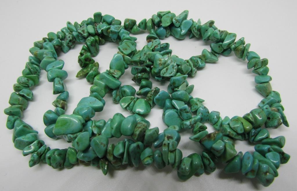 TURQUOISE NUGGET NECKLACE 35" LONG