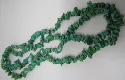 TURQUOISE NUGGET NECKLACE 35" LONG