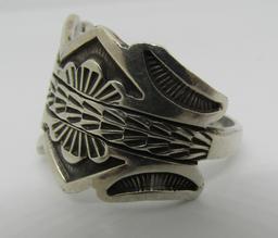 BILL EMERSON RING STERLING SILVER NAVAJO SIZE 14