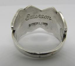 BILL EMERSON RING STERLING SILVER NAVAJO SIZE 14