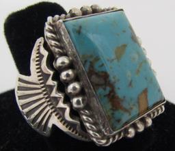 CALLADITTO TURQUOISE RING STERLING SILVER SZ 11.5