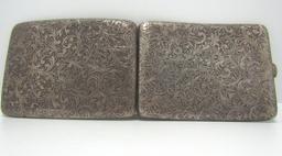 VICTORIAN ANTIQUE SCROLL 950 SILVER CIGARETTE CASE