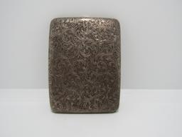 VICTORIAN ANTIQUE SCROLL 950 SILVER CIGARETTE CASE