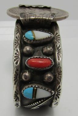 BENSON SAM TURQUOISE CUFF BRACELET STERLING SILVER