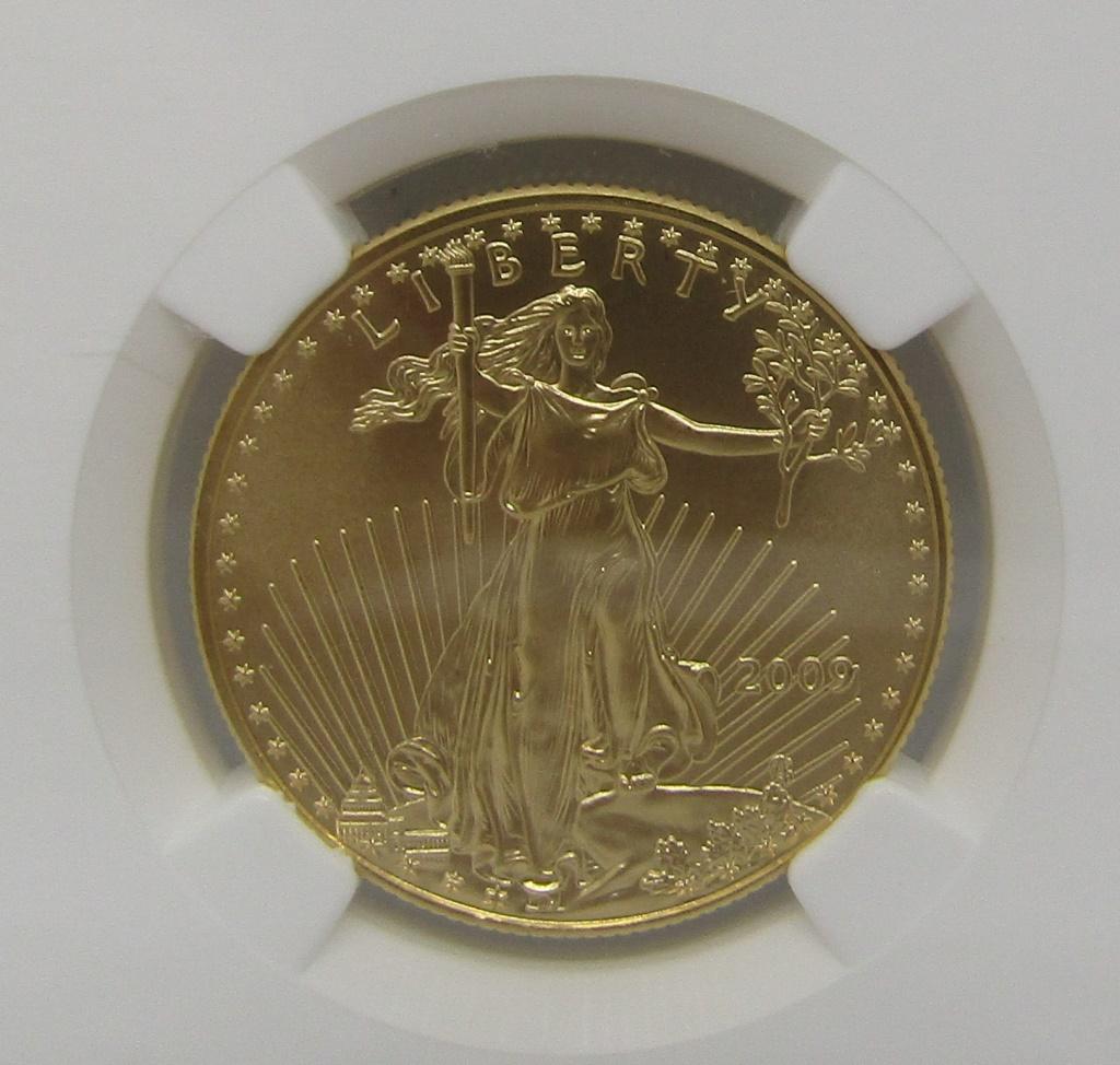 2009 GOLD $25 EAGLE 1/2 OZ MS 70 NGC