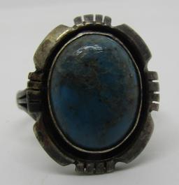 BISBEE TURQUOISE RING STERLING SILVER SIZE 10.5
