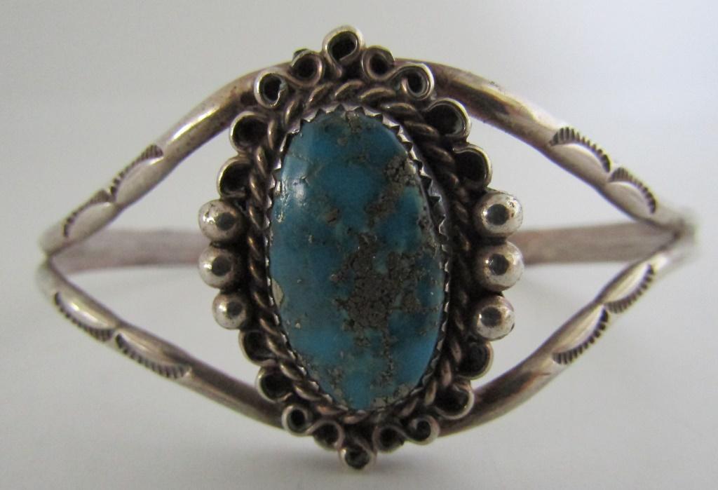 MORENCI TURQUOISE CUFF BRACELET STERLING SILVER