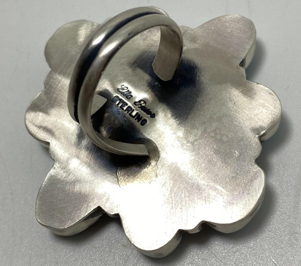 ELLA PETER NAVAJO STERLING TURQUOISE CLUSTER RING