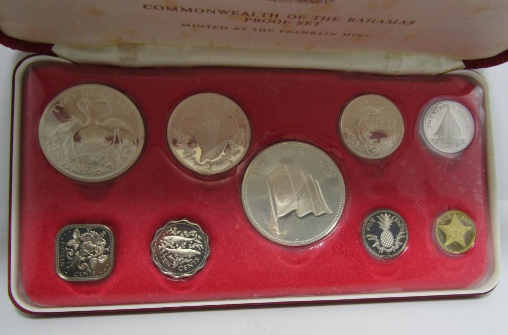 1974 SILVER PROOF 9 COIN SET BAHAMAS