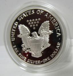 1990 PROOF SILVER AMERICAN EAGLE COIN & BOX