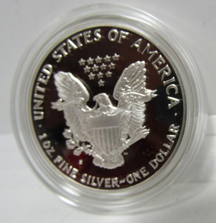 1990 PROOF SILVER AMERICAN EAGLE COIN & BOX
