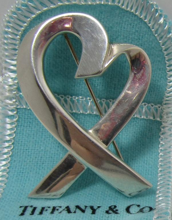 TIFFANY & CO HEART PIN PALOMA PICASSO STERLING SIL