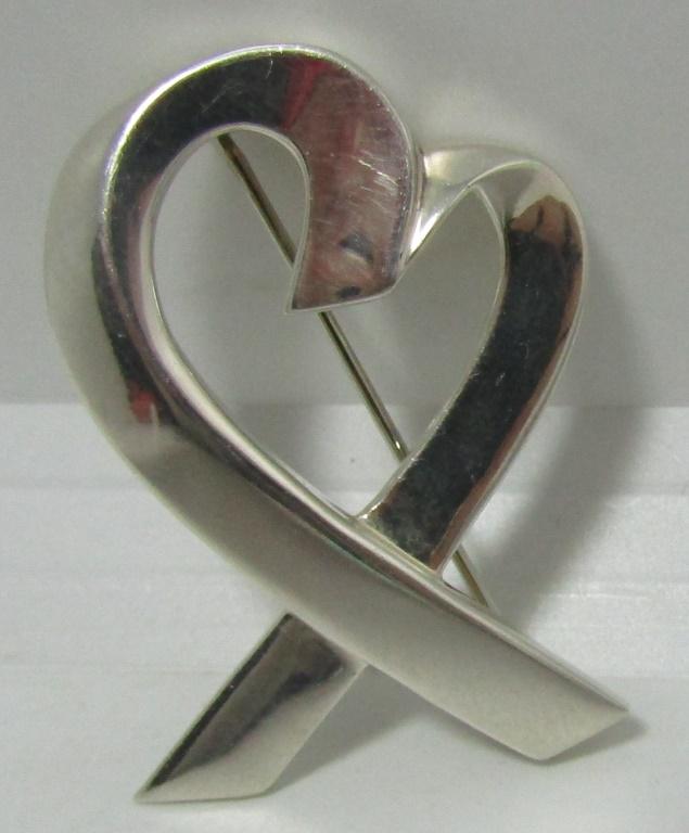 TIFFANY & CO HEART PIN PALOMA PICASSO STERLING SIL