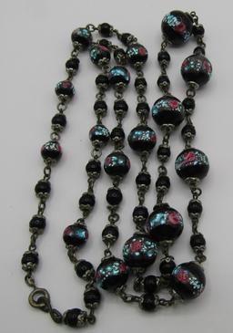 32" ITALIAN WEDDING CAKE GLASS BEAD NECKLACE