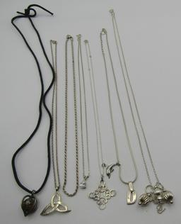 7 NECKLACES ALL STERLING SILVER 18" TO 24" 48.9GRM