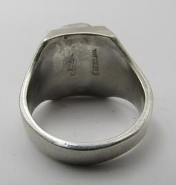 GOLD NUGGET TURQUOISE RING STERLING SILVER